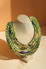 Charger l'image dans la galerie, Necklace woman african fabric gold Shayza hand-made blackownedbusiness etsy