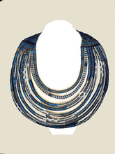 Charger l'image dans la galerie, Collier SANDAGA - Multi-Rangs Rigide - Tissu Pagne Wax | Collection Rosélie