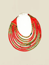 Charger l'image dans la galerie, Collier SANDAGA - Multi-Rangs Rigide - Tissu Pagne Wax | Collection Rosélie